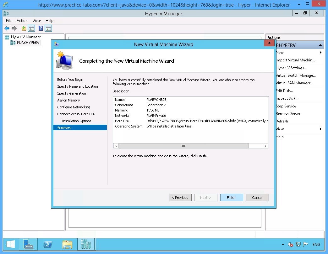 Figure 3.9 Screenshot of the device PLABHYPERV
